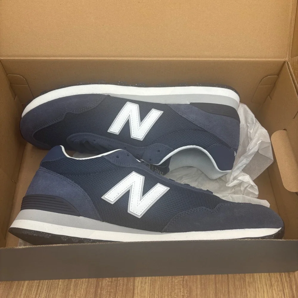 New Balance 515 Sneaker Mens 11.5 Navy Blue ML515NVY Suede Mesh Low Top New